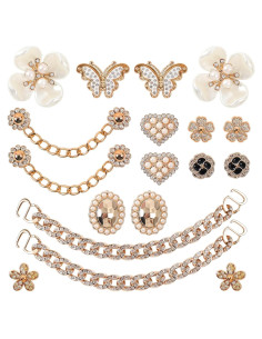 18 Encantos Brillantes para Zapatos WAQYGZO Decoración Floral