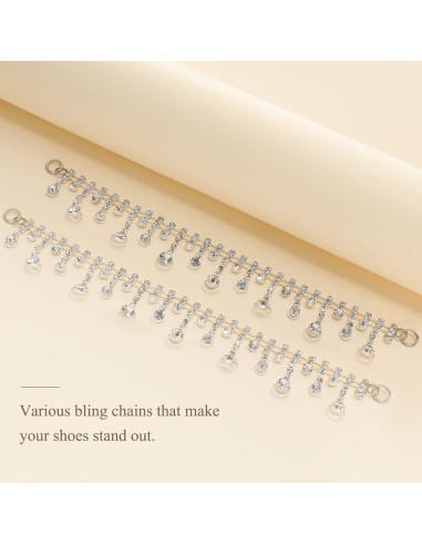 Cadenas de Zapatos Bling Bellaqueo para Niñas - Borlas Plateadas