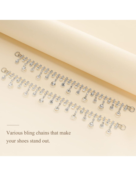 Cadenas de Zapatos Bling Bellaqueo para Niñas - Borlas Plateadas