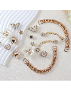 18 Encantos Brillantes para Zapatos WAQYGZO Decoración Floral 2