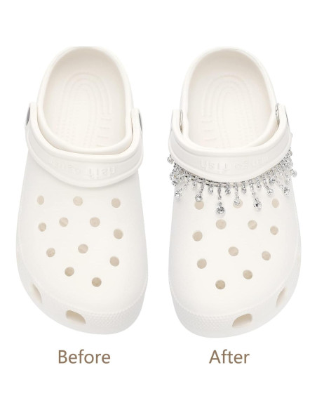 Cadenas de Zapatos Bling Bellaqueo para Niñas - Borlas Plateadas