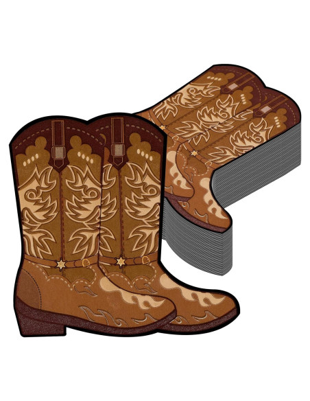 50 Servilletas en Forma de Bota de Vaquero Justforjoyful
