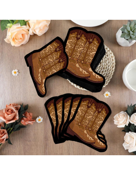 50 Servilletas en Forma de Bota de Vaquero Justforjoyful