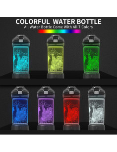 Botella de Agua Lightzz Motor de Tren 414 ml con Luz LED 3D 2
