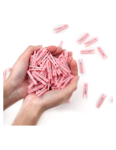 100 Pinzas de Plástico Rosa Peoin para Baby Shower 3.48 cm