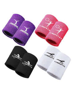 Muñequera de Gimnasia Charniol 4 Pares Coloridos 8x10 cm