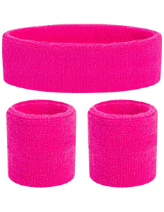 Conjunto de cintas absorbentes y muñequeras ZLXO 80s 4 colores 2