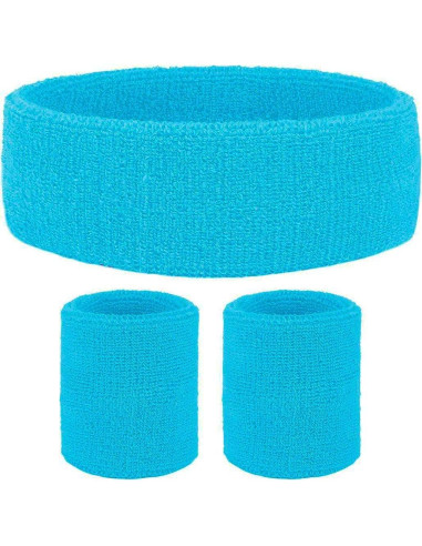 Conjunto de cintas absorbentes y muñequeras ZLXO 80s 4 colores