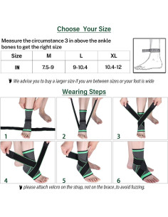 Soporte para Tobillo FDWYDZQ Ajustable X-Grande Compresión 2