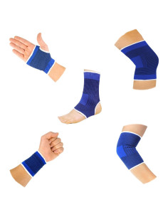 Juego de 5 Soportes de Compresión BNYD para Rodilla, Codo, Muñeca, Palma y Tobillo