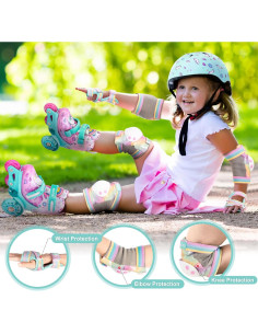 Conjunto Protector 7 en 1 SULIFEEL Rodilleras Unicornio Mediano 2