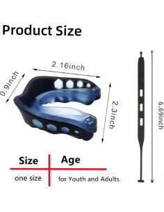 Protector Bucal Deportivo Xinkatior 2pcs Ajustable para Fútbol 2