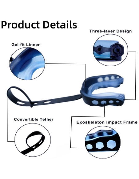 Protector Bucal Deportivo Xinkatior 2pcs Ajustable para Fútbol