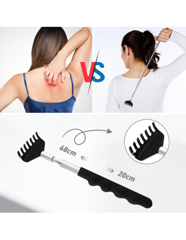 Rascador de Cabeza y Espalda Svjetiq Extensible 20 Dedos