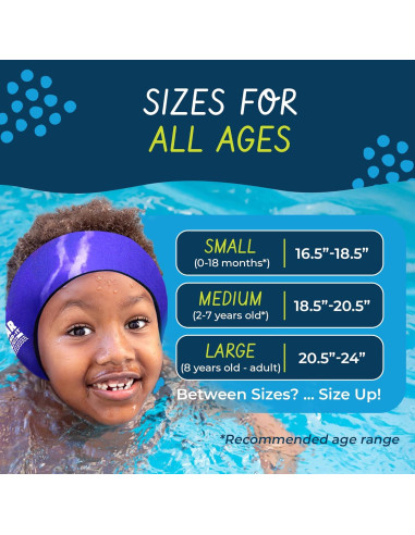 Banda para la Cabeza Ear Band-It Ultra Neopreno Natación Niños y Adultos