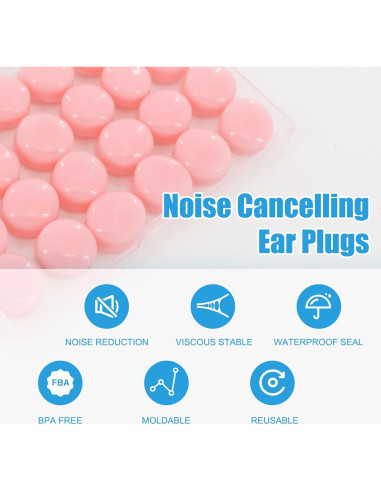 96 Tapones de Silicona Panthra para Dormir y Nadar - Reutilizables