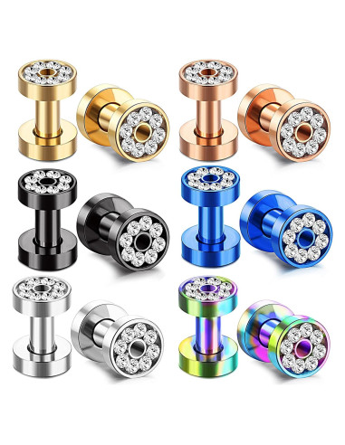 Expansores de Oreja IRONBOX 8 Tamaños Acero Inoxidable 00G