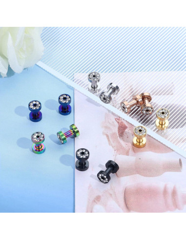 Expansores de Oreja IRONBOX 8 Tamaños Acero Inoxidable 00G