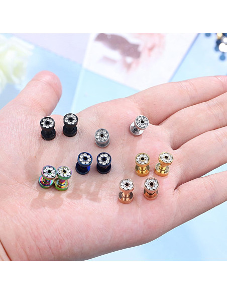 Expansores de Oreja IRONBOX 8 Tamaños Acero Inoxidable 00G