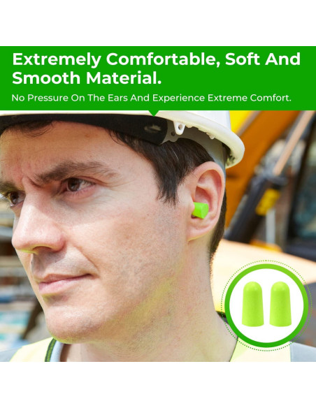 200 Pares Tapones de Espuma DISON 35dB Protección Auditiva Verde