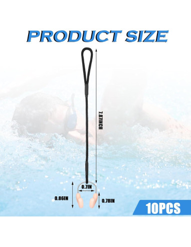 Hiboom 10 Tapones de Nariz de Silicona para Natación Ajustables