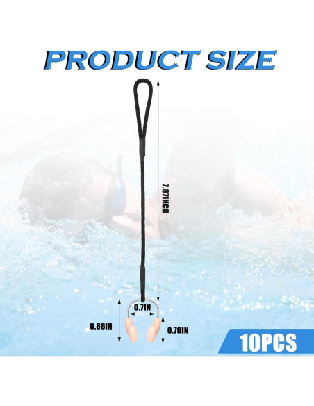 Hiboom 10 Tapones de Nariz de Silicona para Natación Ajustables