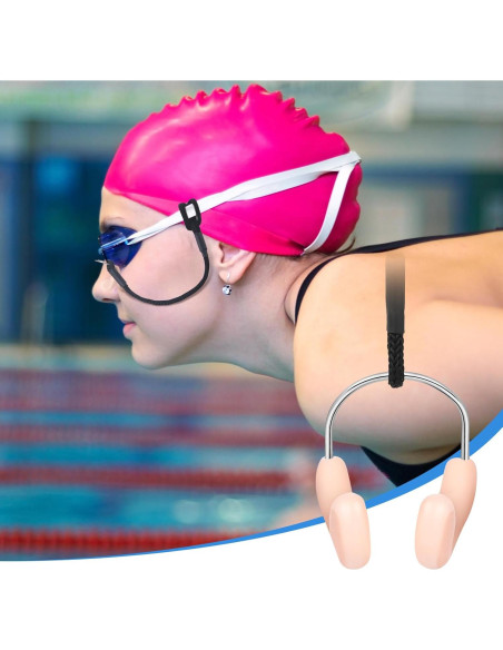 Hiboom 10 Tapones de Nariz de Silicona para Natación Ajustables