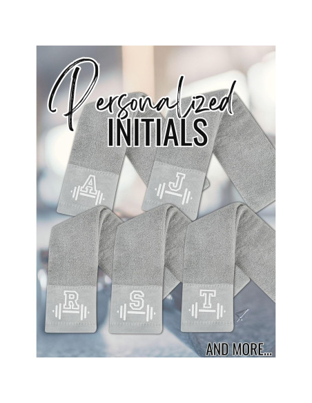 Toalla de Gimnasio Monogramada CybGene Gris 110x32 cm