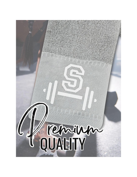 Toalla de Gimnasio Monogramada CybGene Gris 110x32 cm