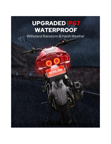 Luz Trasera LED Benlari BK-LIGHT-MTL-02-SMO 90 LEDs Impermeable