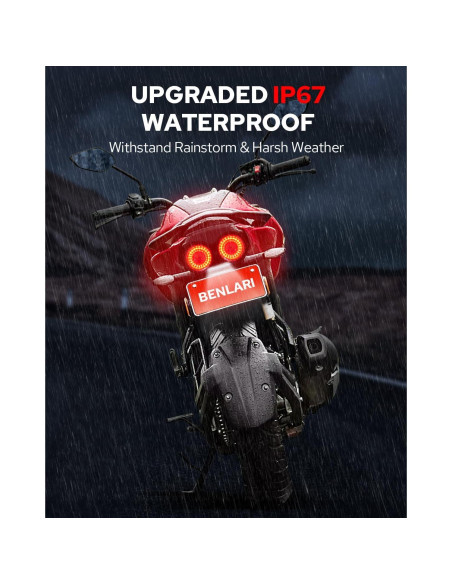 Luz Trasera LED Benlari BK-LIGHT-MTL-02-SMO 90 LEDs Impermeable