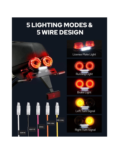 Luz Trasera LED Benlari BK-LIGHT-MTL-02-SMO 90 LEDs Impermeable