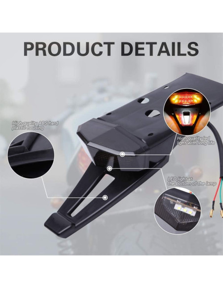 Luz Trasera LED de Freno Opciones Ricas Humo para Motocicletas