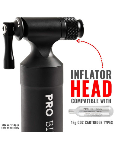 Inflador de CO2 Pro Bike Tool para Bicicletas - Negro