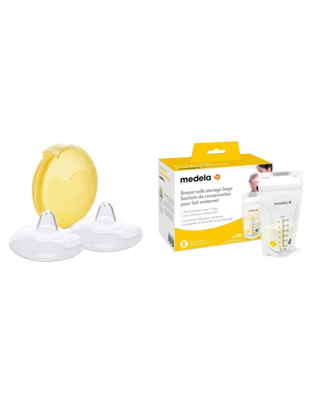 Bolsas de Almacenamiento de Leche Materna Medela 100 Unidades + 2 Protectores de Pezón 16mm