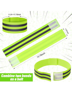 Yilloog 150 Bandas Reflectantes para Tobillo Verde Alta Visibilidad 2