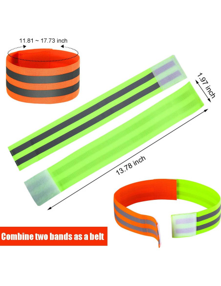 16 Bandas Reflectantes Gejoy para Correr y Caminar de Noche