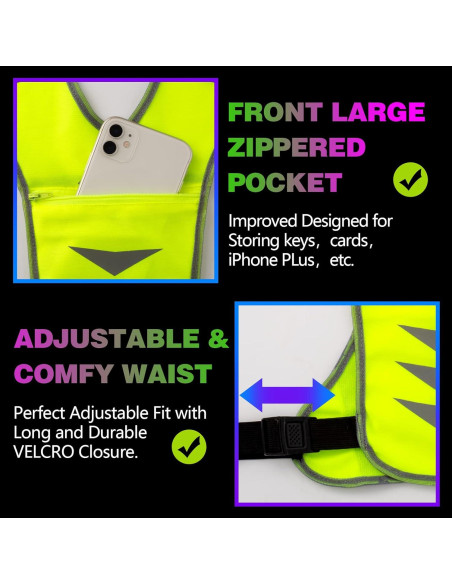 Chaleco Reflectante GoxRunx Verde Unisex para Correr y Caminar