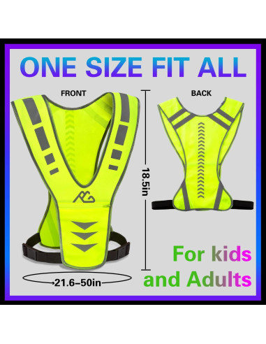 Chaleco Reflectante GoxRunx Verde Unisex para Correr y Caminar