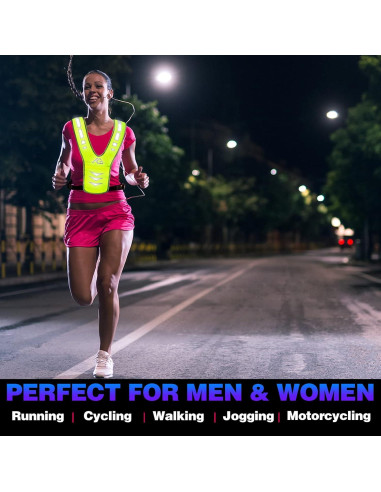 Chaleco Reflectante GoxRunx Verde Unisex para Correr y Caminar