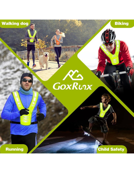 Chaleco Reflectante GoxRunx Verde Unisex para Correr y Caminar