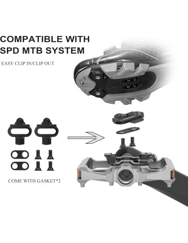 Pedales de Bicicleta de Montaña GEWAGE Doble Función 9/16
