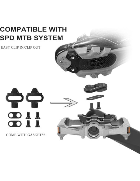 Pedales de Bicicleta de Montaña GEWAGE Doble Función 9/16