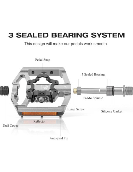 Pedales de Bicicleta de Montaña GEWAGE Doble Función 9/16