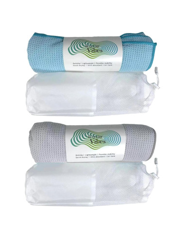 Paquete 2 Toallas de Yoga Antideslizantes WonderVibes 178x61cm