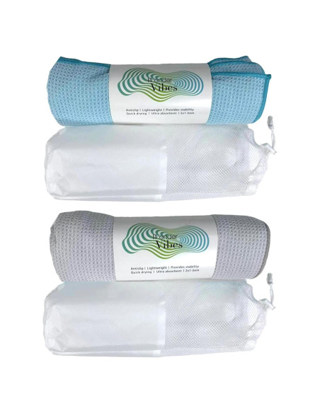 Paquete 2 Toallas de Yoga Antideslizantes WonderVibes 178x61cm