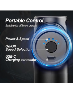 Pistola de Masaje WP-518X Negra, 4 Cabezas, 6 Velocidades 2