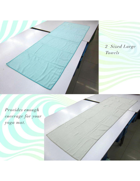 Paquete 2 Toallas de Yoga Antideslizantes WonderVibes 178x61cm