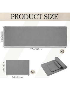 Juego de Toallas de Yoga Antideslizantes Breling 4 Pcs Microfibra 2