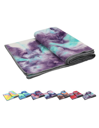 Toalla de Yoga Antideslizante Pefi 183x61 cm Microfibra Verde/Rosa